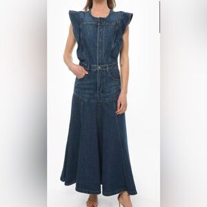 CHLOE FLARED SKIRT DENIM MAXI-DRESS Size IT 44